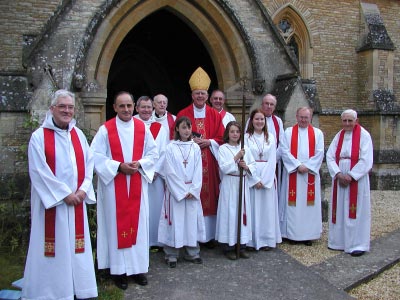 Clergy at the final Mass at St. George, Buckland